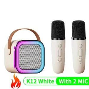 K12 Karaoke Machine Portable Bluetooth 5.3 PA Speaker System with 1-2 Wireless Microphones Home Family Singing Children’s Gifts