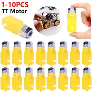 10pcs Dual Shaft TT Motor Gearmotor DC 3-12V Smart Car Chassis Four Drive Car Motor Electric Gear Motor for DIY Smart Car Robot