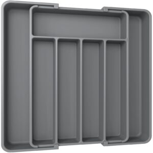 Expandable Drawer Organizer for Kitchen Utensils Holder Adjustable Cutlery Organizer Tray Dividers for Silverware Forks Knives