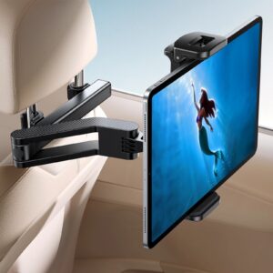 JOYROOM Tablet Holder for Car Headrest Folding Extension Arm iPad Holder for Car Backseat for Kids For 4.7-12.9″ Phones iPad