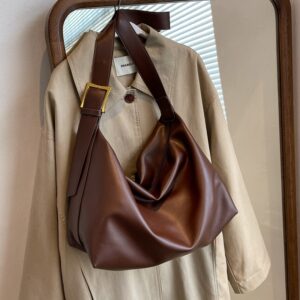 Vintage Pillow Design PU Leather Boston Handbag For Women Casual Large Capacity Shoulder Crossbody Bags Fashion Shopper Totes