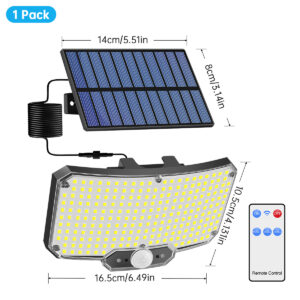234LED Solar Lights Outdoor With 3 Modes Motion Sensor Solar Flood Lights with Remote IP65 Waterproof Security Solar Wall Lamp