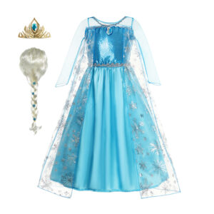 Girls Snow Queen Elsa Anna Kids Costumes For Girls 2024 Carnival Party Prom Gown Children Clothing Frozen Jasmine Princess Dress