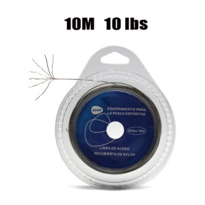 PRO BEROS Stainless Steel Fishing Line 10M 7 Strands 10LB-200LB Trace Nylon Coated High Strength Lure Leader Wire for Saltwater