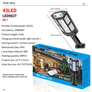 Cross-border LED Outdoor Induction Wall Road Dark Automatic Solar Garden Street Lights