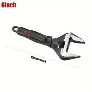 Wide Mouth Adjustable Wrench Set, 6-Inch & 10-Inch Wrenches, Plumbing Adjustable Wrench with Soft Grip,Metric, Cr-V Steel