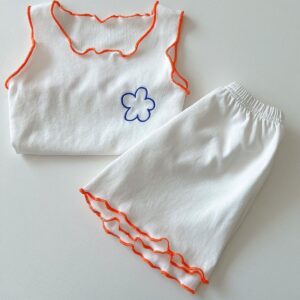 Summer Baby New Sleeveless Tank Top T-shirt Short Two Piece Set Baby Thin Casual Home Clothing Set Children’s Pajamas