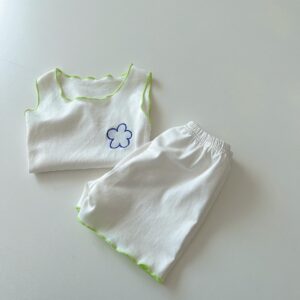 Summer Baby New Sleeveless Tank Top T-shirt Short Two Piece Set Baby Thin Casual Home Clothing Set Children’s Pajamas