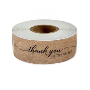 120pcs Thank You for Your Order Stickers Kraft Paper Sealing Stickers Rectangular Stickers for Shop Bakery Thank Customers Gifts