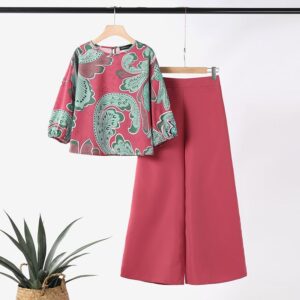 2024 Summer Floral Print Suit ZANZEA Women 3/4 Sleeve Blouse Wide Leg Pant Sets Stylish Tracksuits Fashion Loose Matching Sets