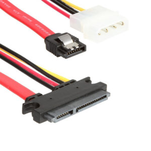 OULLX SATA Female Combo 7+15 Pin Data Cable And Power To SATA 7Pin+4 Pin Molex Serial ATA Lead Cable Power Adapter 30cm 50cm