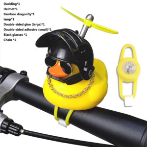 Bicycle Yellow Duck Cartoon Little Yellow Ducks Helmet Head Light Shining Duck Bicycle Bells Handlebar Bicycle Accessories