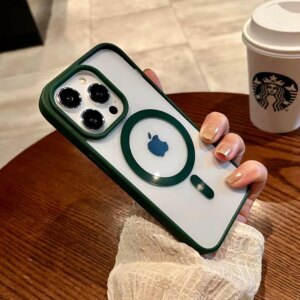 Luxury Shockproof Magsafe Wireless Charge Case for iPhone 15 14 Plus 13 12 Mini 11 Pro X XR XS Max Clear Magnetic Bumper Cover