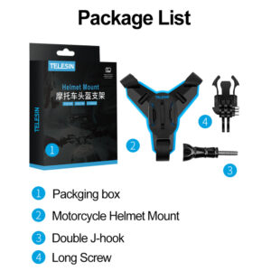 TELESIN Motorcycle Helmet Strap Mount for GoPro 12 Hero 11 10 9 8 7 Black Insta360 One R DJI Action 4 Helmet Holder Accessories
