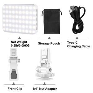 LED Selfie Light 60 High-quality LED Beads 2200mAh Rechargeable CRI 97+, 7 Light Modes Portable on Light for Phone/Tablet/Laptop
