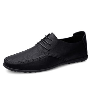 Men’s leather shoes soft soles four seasons plus size casual leather shoes fashion trendy youth party Versatile driving shoes
