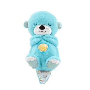 Baby Breathing Bear Baby Soothing Otter Plush Doll Toy Baby Kids Soothing Music Sleeping Companion Sound and Light Doll Toy Gift