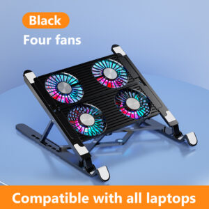 New Laptop Cooler Base Stand Foldable Laptop Cooling Pad Portable Adjustable Notebook Stand for 11-17.3 Inch with 2/4 Fans