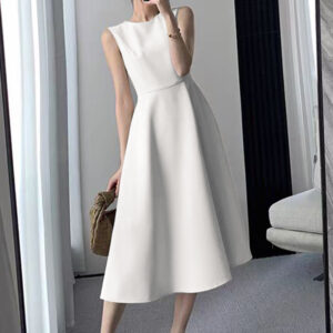 ZANZEA Women Sleeveless Long Dress 2024 Summer Elegant Party Sundress Korean Solid Waisted Robes Casual O-neck Tank Midi Dresses