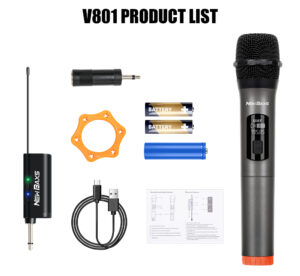 Wireless Microphone UHF Fixed Frequency 2 Channels Handheld Mic Micphone For Party Karaoke Professional Church Show Meeting