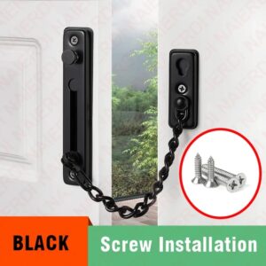 NAIERDI Security Door Sliding Chain Lock Safety Punch Free Stainless Steel Door Chain Lock Anti-theft Door Chain Latch Buckle