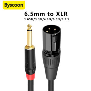 XLR to 6.5mm Audio Cable Microphone Balanced Analog Audio Cord XLR Male to 6.5 Jack for Computer Phone Speaker Amplifier