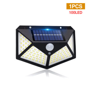 166LED Solar Light Outdoor Waterproof with Motion Sensor Solar Wall light Remote Control 3 Modes for Patio Garage Backyard light