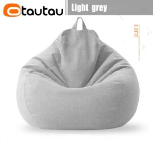 OTAUTAU Cotton Linen Bean Bag Cover without Filler Floor Corner Lazy Beanbag Chair Pouf Salon Ottoman Puff Lounger Sac DD002