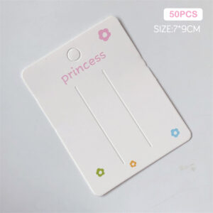 50PCS Blank Hair Clip Paper Cards Hair Accessories Jewelry Display Card Fashion Hair Clip Holder Headwear Packaging Card Jessica