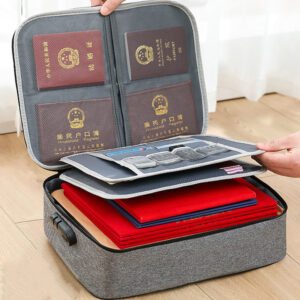 Document Organizer Briefcase 3-Layer Folder Holder Men’s Women’s Bag Cover Purse Passport Home Safe Functional File Storage Case