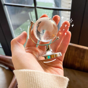 Ins Mini Crystal Globe Transparent Earth Globe Ball Glass Miniature Ornament Educational Toys Home Decor Gift Office Decoration Conbo