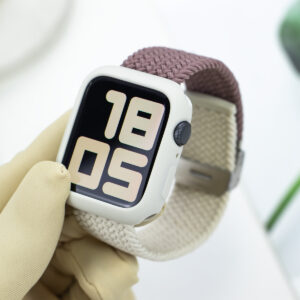 Korean Cute Braied Strap + Case For Apple Watch Band 49mm 41mm 45 44 38 42 Nylon Bracelet For iWatch Series 9 8 7 6 5 4 3 SE 40
