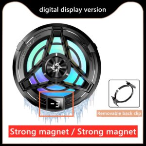 New magnetic mobile radiator with digital display for flat plate cooler mobile cooling fan General Apple Huawei Samsung mobile