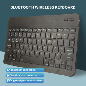 Aigo Bluetooth Wireless Keyboard Rechargeable Black 10 Inch Keyboard For IOS Android Windows Tablet For iPad Air Mini Keyboard