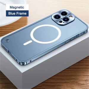 Metal Bumper Phone Case for iPhone 12 13 14 15 Pro Max Cover Magnetic Aluminum Frame Phone Cases for iPhone 11 12 13 Pro Max