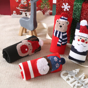 4pcs Fashion Christmas Cartoon Cute Socks Gift Box Mid Tube Wnter Women’s Socks