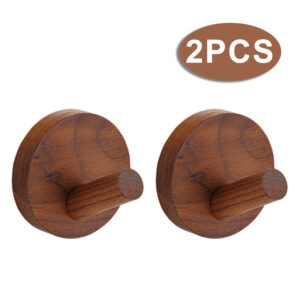 Simple Beech Walnut Wood Hook Hanging Hanger Punch Free Wall Hooks Bedroom Coat Storage Rack Home Towel Key Decoration Hook