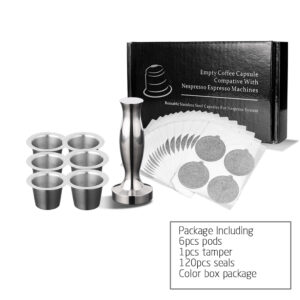 Stainless Steel Nespresso Reusable Coffee Capsule Coffee Tamper Refillable Cup Filter Nespresso Machines Maker Pod