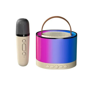 K52 Wireless Bluetooth Speaker Multifunction with 2 Microphone RGB Portable Music Player Karaoke Machine for Child Home Gift