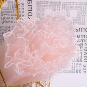 28cmx450cm Flower Wrapping Paper Pearl Wave Yarn Flower Packaging Lace Mesh Florist Handmade Bouquet Gift Packaging Supply Decor
