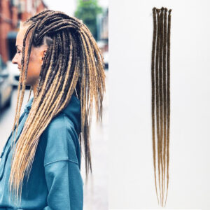 24 Inch Synthetic Dreadlock Extensions 5 Strands Hippie Dreads Ombre Color 0.6 cm Width Loc Extensions Reggae Style Crochet Hair