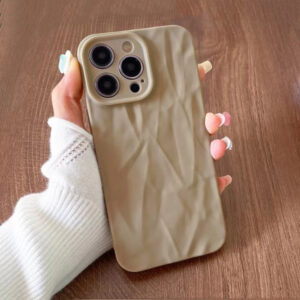 Fashion Silicone Fold Wrinkle Phone Case For iPhone 14 13 12 11 15 Pro Max SE X XS XR 8 7 Plus Soft Candy Color Full Cover