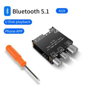 Bluetooth 5.0 2x50W HIFI Power Subwoofer Amplifier Board Stereo Digital Audio Power Amplifier AMP AUX USB T50L APP