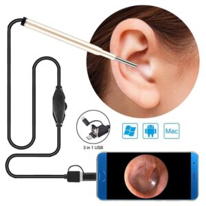 3.9mm Otoscope Ent Inspection Camera Video 3 in 1 USB Visual Ear Cleaning Endoscope 720P Medical Camera for Android Phone PC