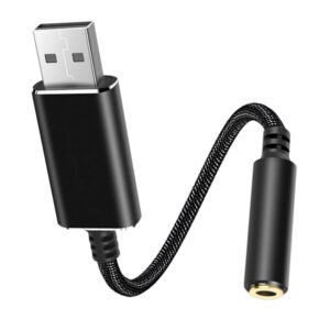 USB to 3.5mm Jack Audio Adapt USB to Aux Cable External Stereo Sound Card Support USB to TRRS 4-Pole Aux Port