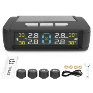 Tire Pressure Monitoring System Solar/USB Powered Tyre Temperature Monitor Car TPMS Auto Security Alarm Systems