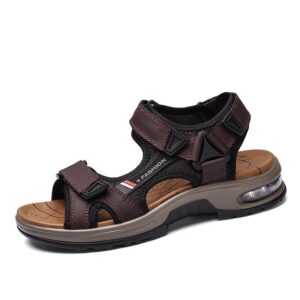 Brand Summer Men’s Sandals Genuine Leather Men Slippers Gladiator Men Beach Sandals Soft Comfortable Outdoors Wading Shoes 38-46