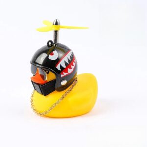 Multi Cute Rubber Duck Toy Car Ornaments Yellow Duck Car Dashboard Decorations Bike Gadgets with Propeller Helmet Car Accessory