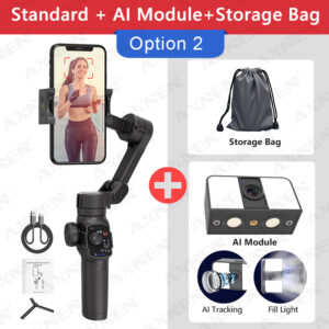 AXNEN HQ4 3-Axis Handheld Gimbal Smartphone Stabilizer Smart Follow Tracking Stable Video Record for iPhone 14 Pro Xiaomi Huawei