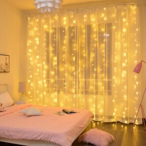 LED Curtain Lights USB Warm Fairy String Lights Festival Lighting Rainbow Window Lamp Home Bedroom Wedding Christmas Decoration